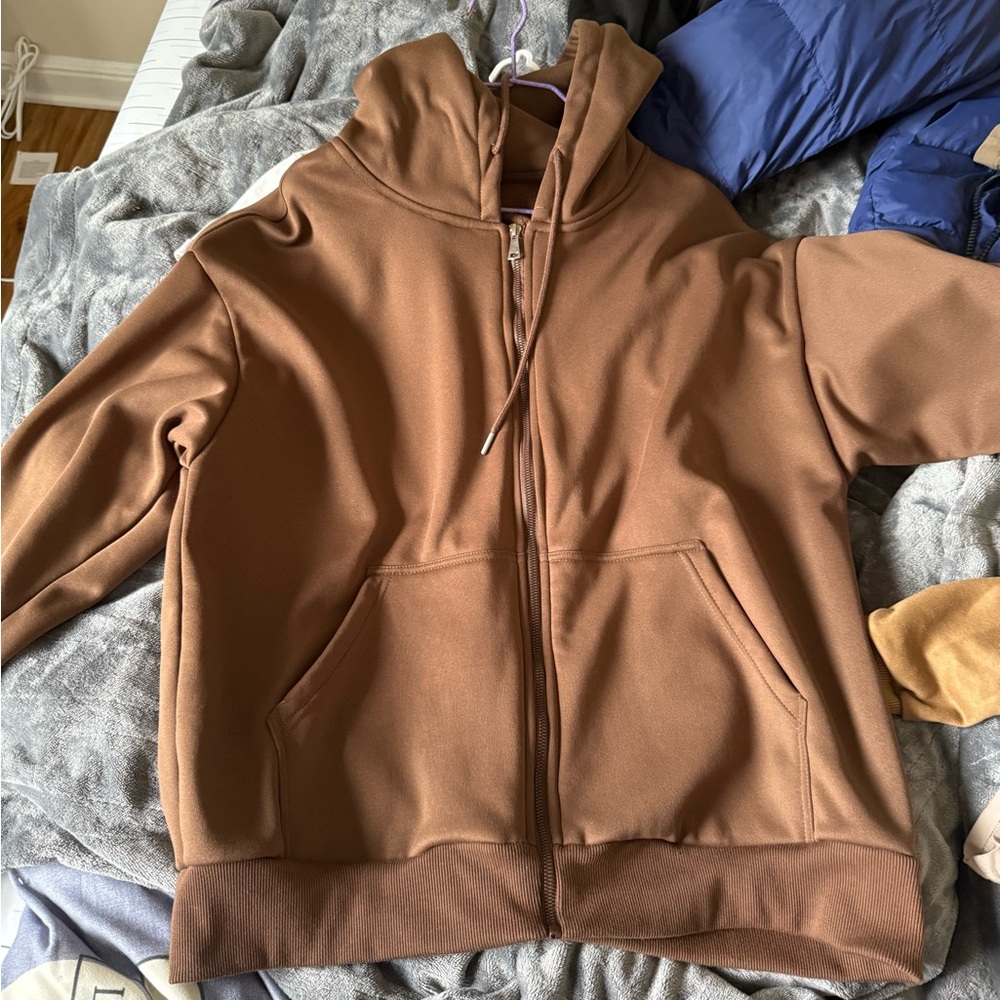 Men's Brown Hoodie Jacket